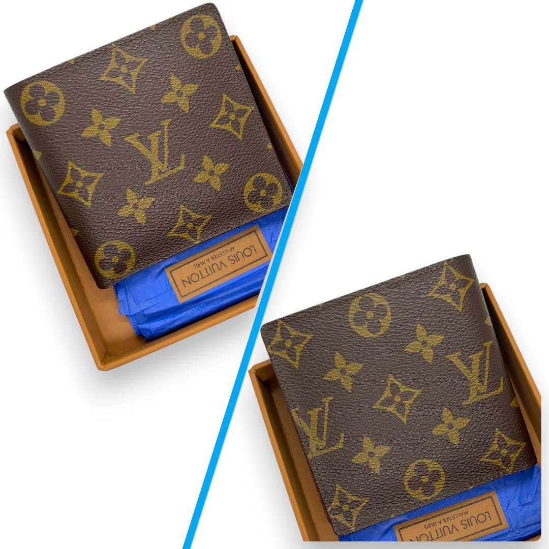 【極美品】ルイヴィトン 二つ折り財布 ポルトフォイユ マルコ モノグラム 箱付