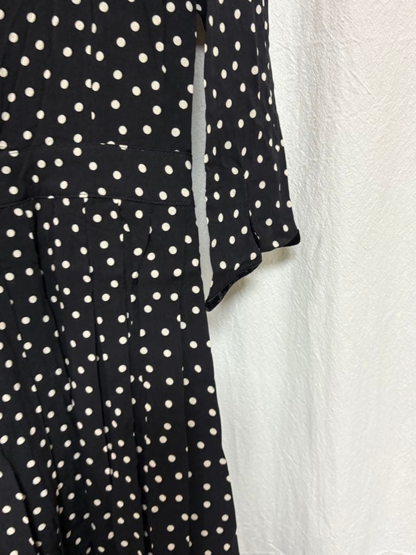 SINME ドット柄 長袖ワンピース