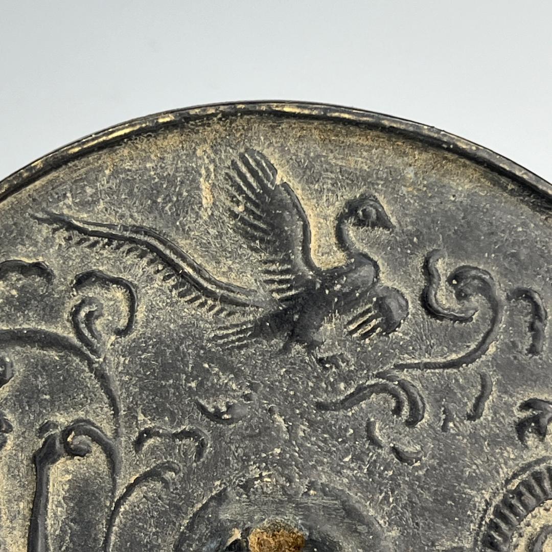 古鏡 青銅鏡 鳳凰龍麒麟鳥 中国古玩 中国美術 唐物 擺件
