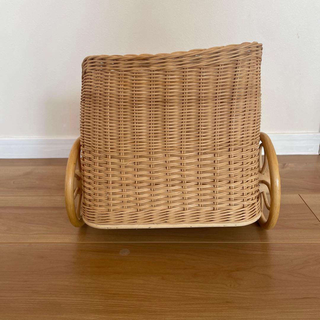 籐の入れ物　乳母車　ベビーカー型　レトロ