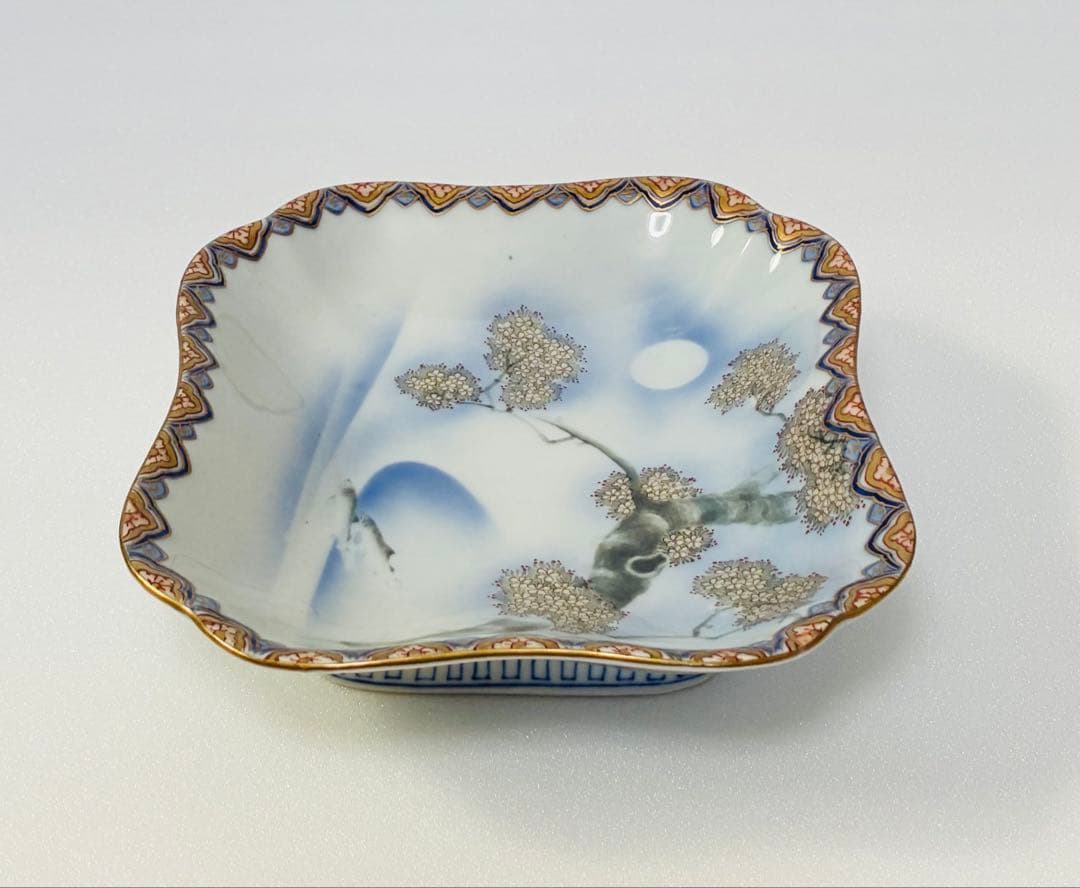 専用 明治末 大正 香蘭社 高級食器 色絵金彩桜樹鮎文 高台皿