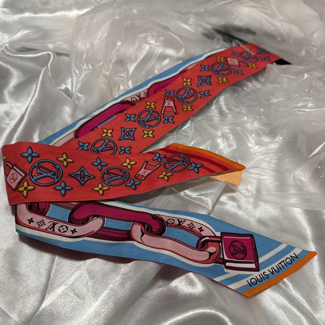 LOUIS VUITTON ビジュエルド シルクスカーフ M77693 美品