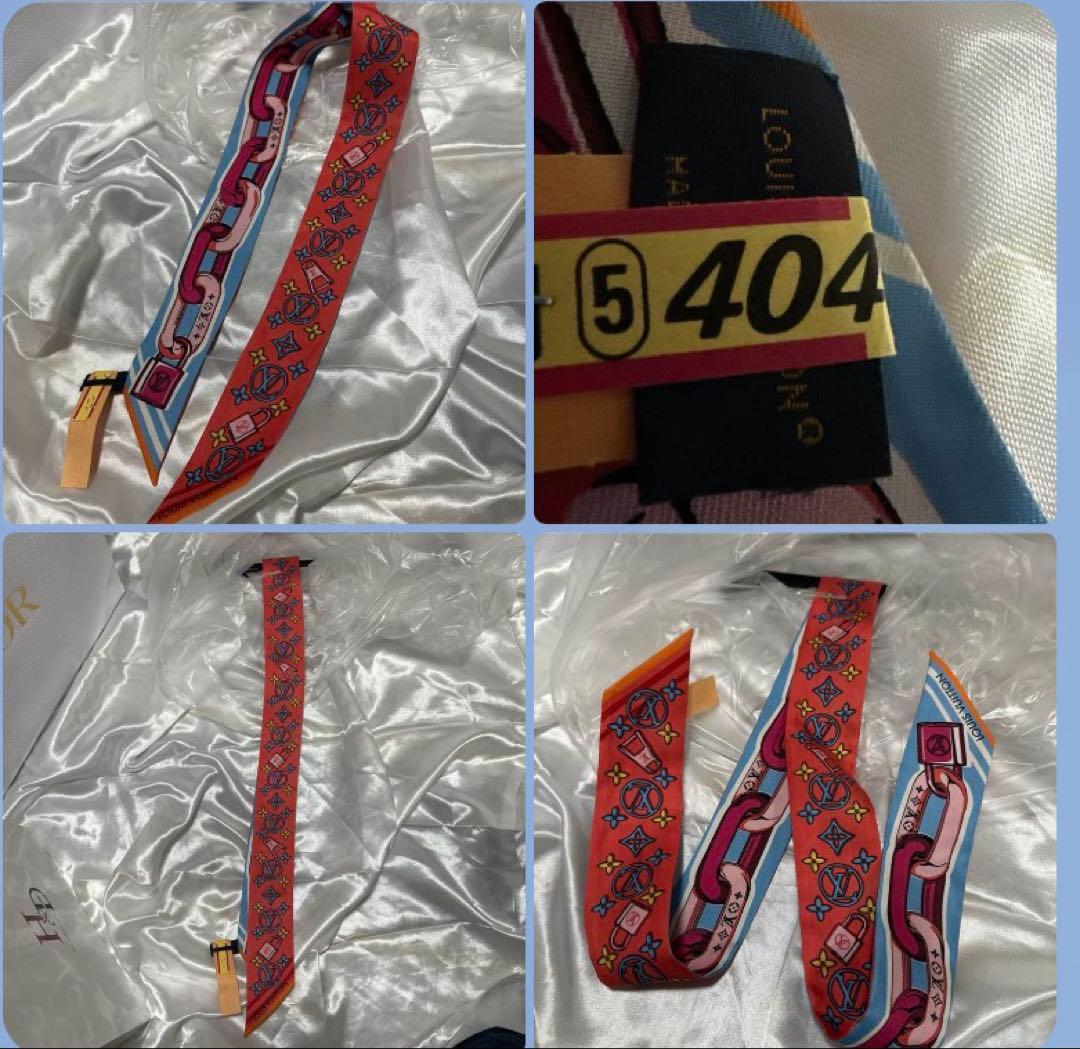 LOUIS VUITTON ビジュエルド シルクスカーフ M77693 美品