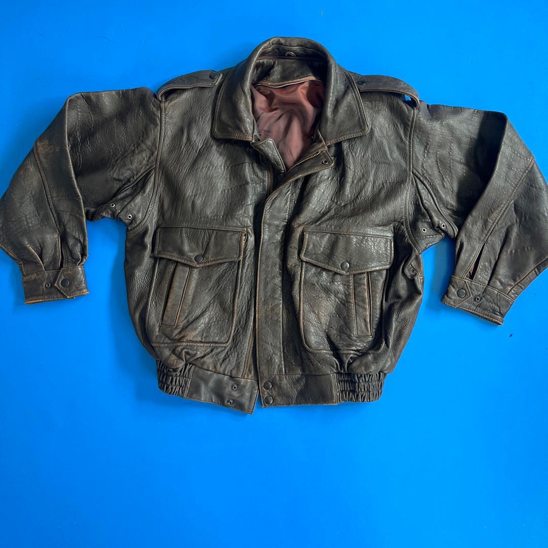 G1 A2 フライトジャケット M ダークブラウン 羊革 ボア取外可 短丈
