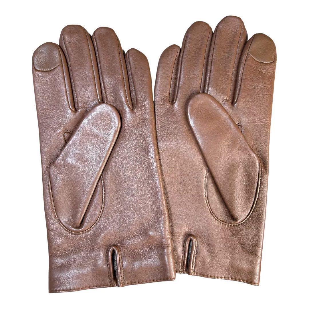 新品＊正規品 COACH コーチ 手袋 シープ レザー ウール ブラウン S