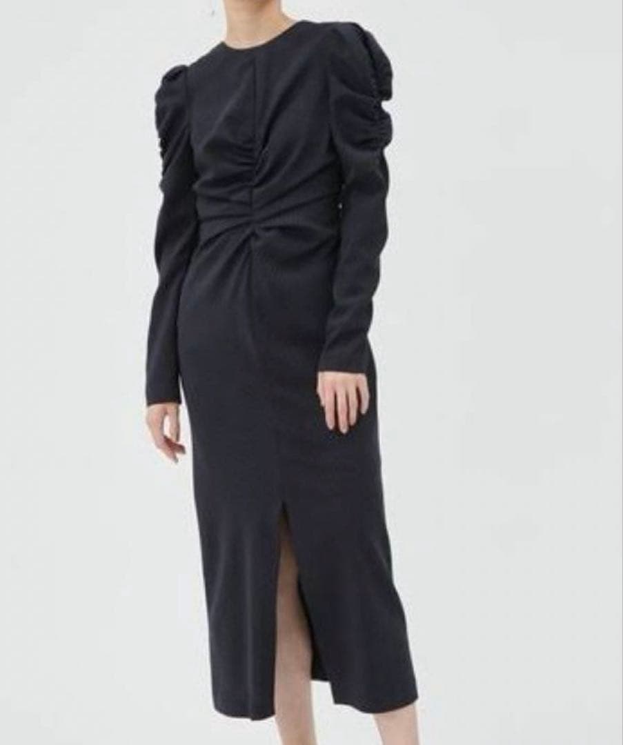 FRAY I.D パフスリーブシャーリングワンピース