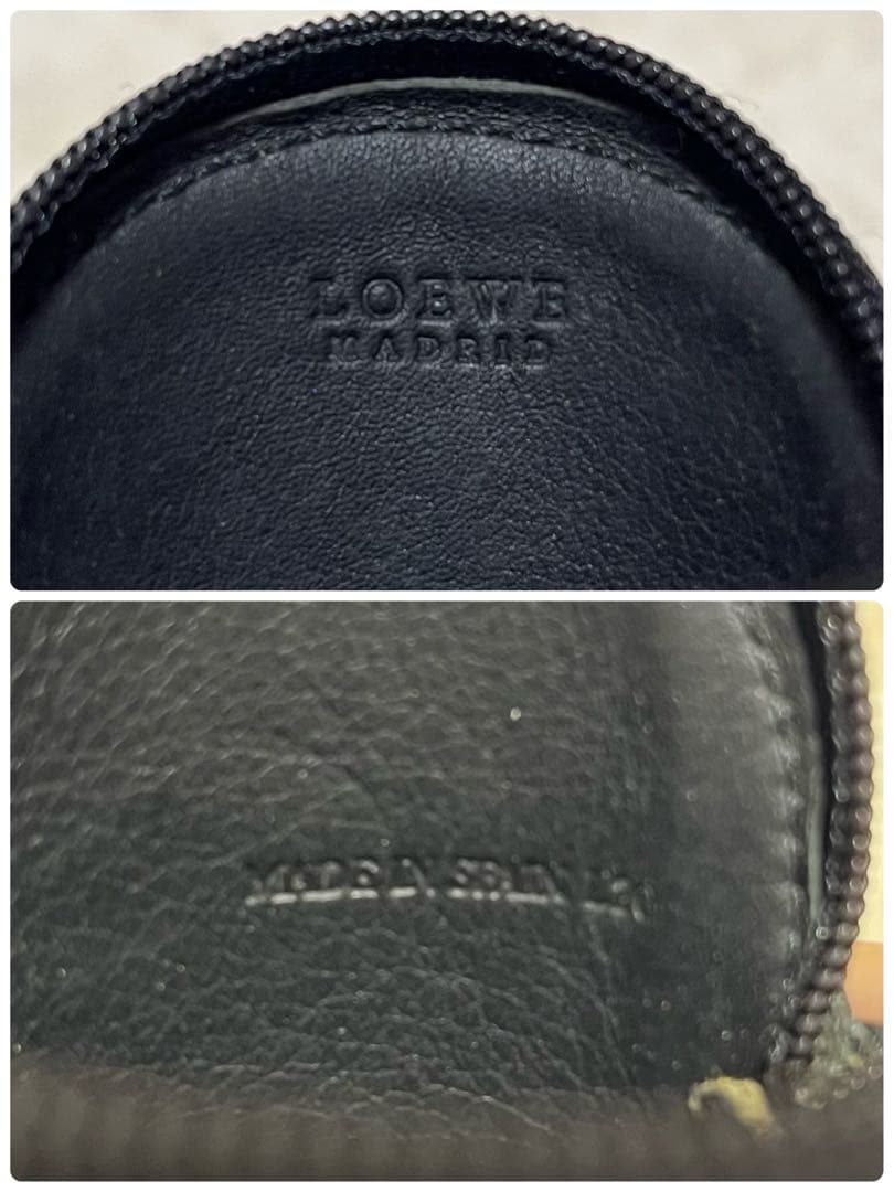 美品 ロエベ LOEWE アナグラム ブラック レザー 黒 ケース 小銭入