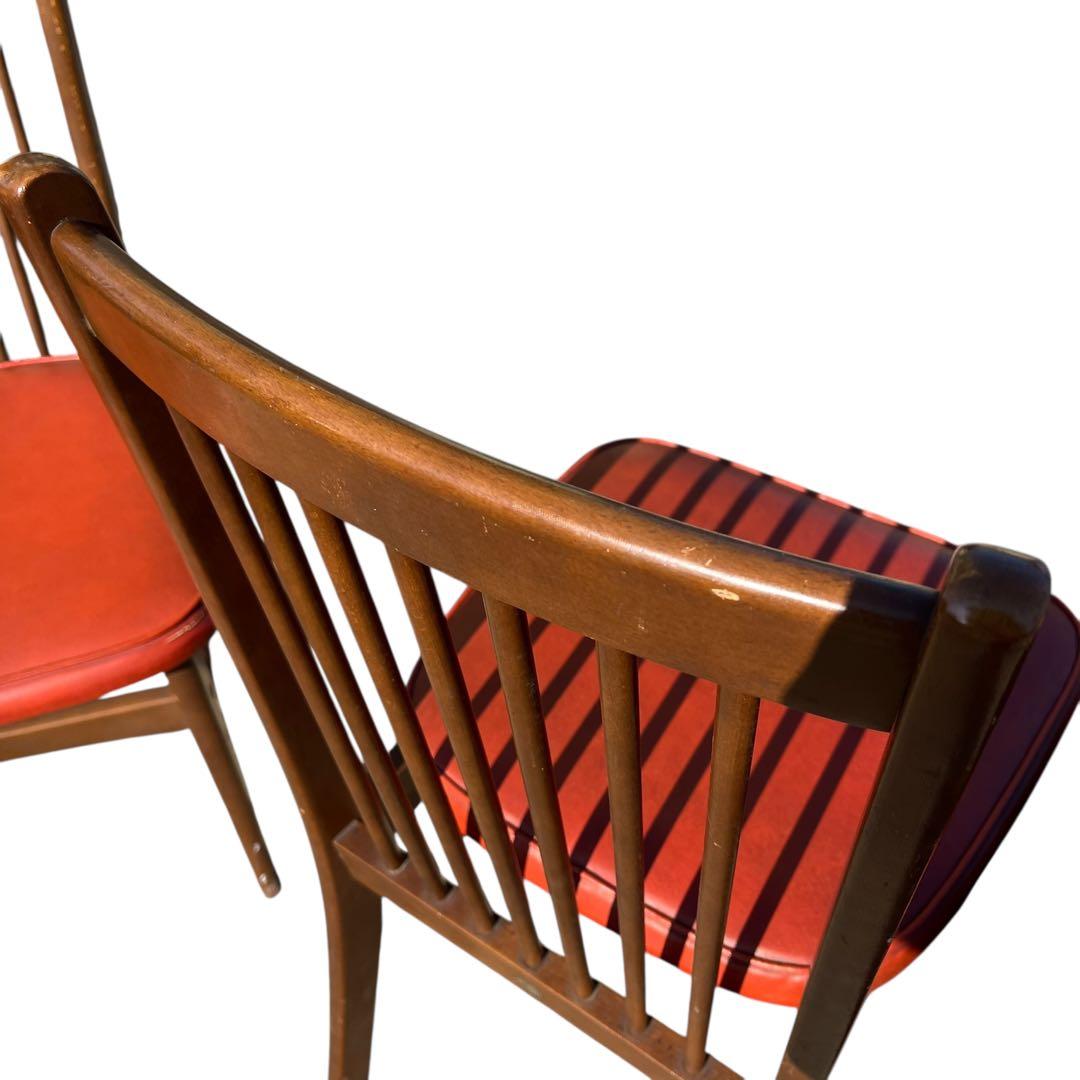 HAMAMOTO（ハマモト）製 木製ダイニングチェア 4脚セット　赤