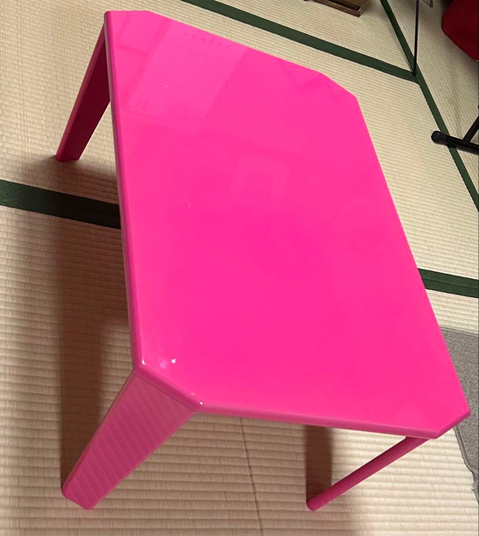 ピンク 八角形 折りたたみテーブル　used品　レトロ