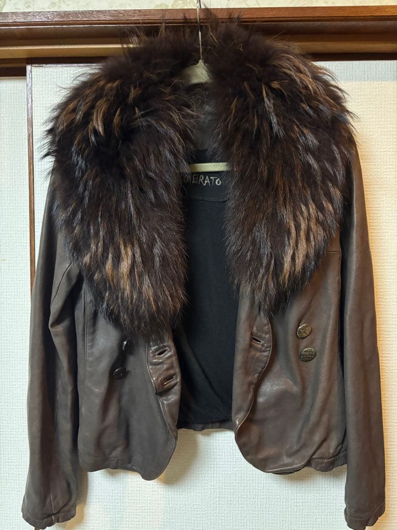 GIORGIO BRATO ラムレザージャケット ファー 38