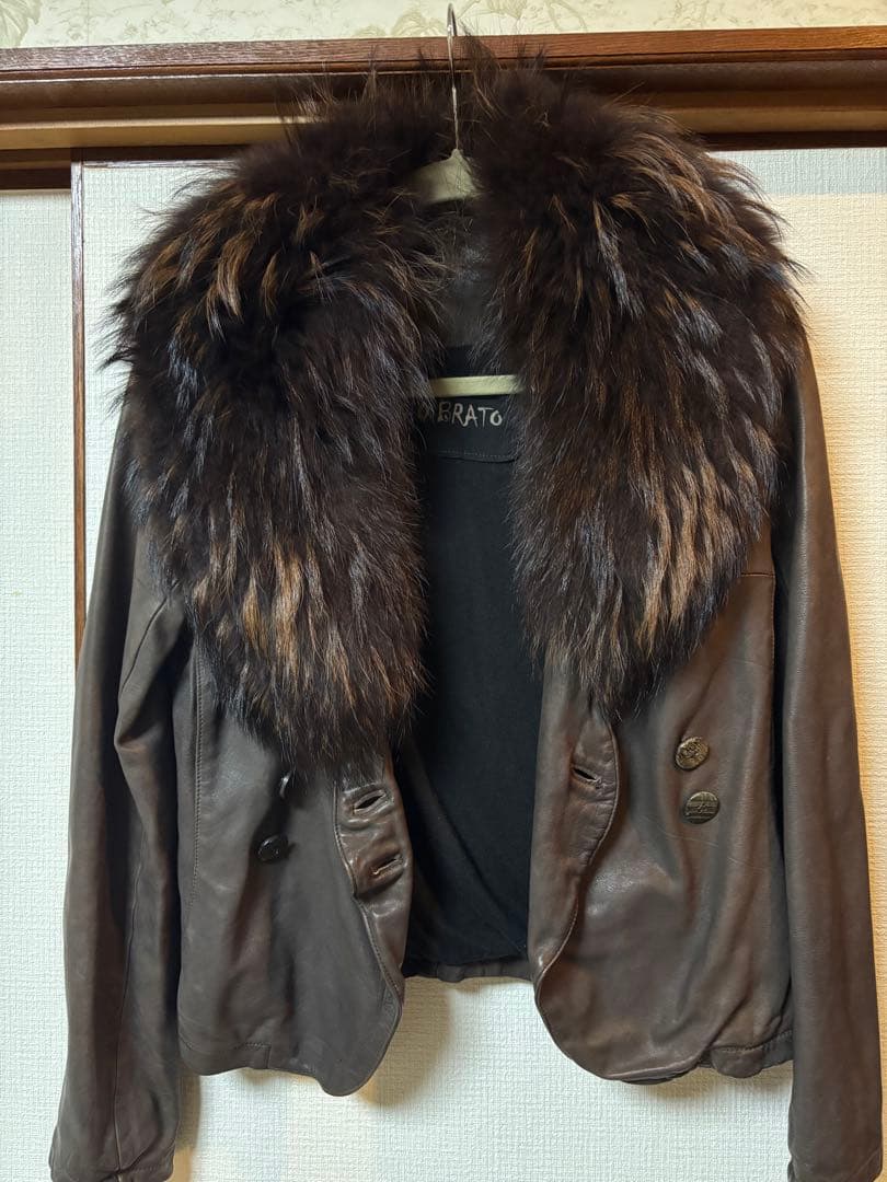 GIORGIO BRATO ラムレザージャケット ファー 38