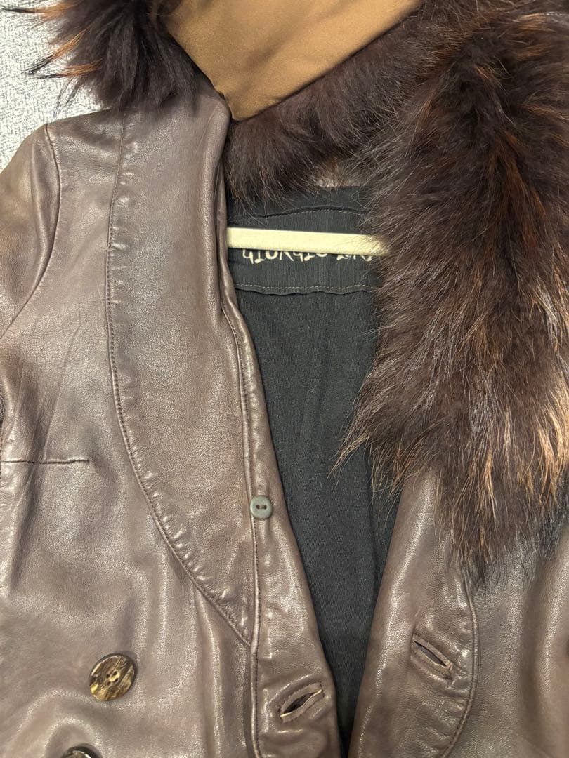 GIORGIO BRATO ラムレザージャケット ファー 38