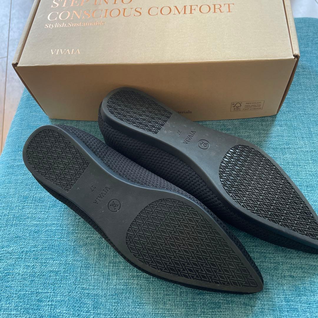 VIVAIA 撥水ニット ブラックフラットシューズ 最終値下げ