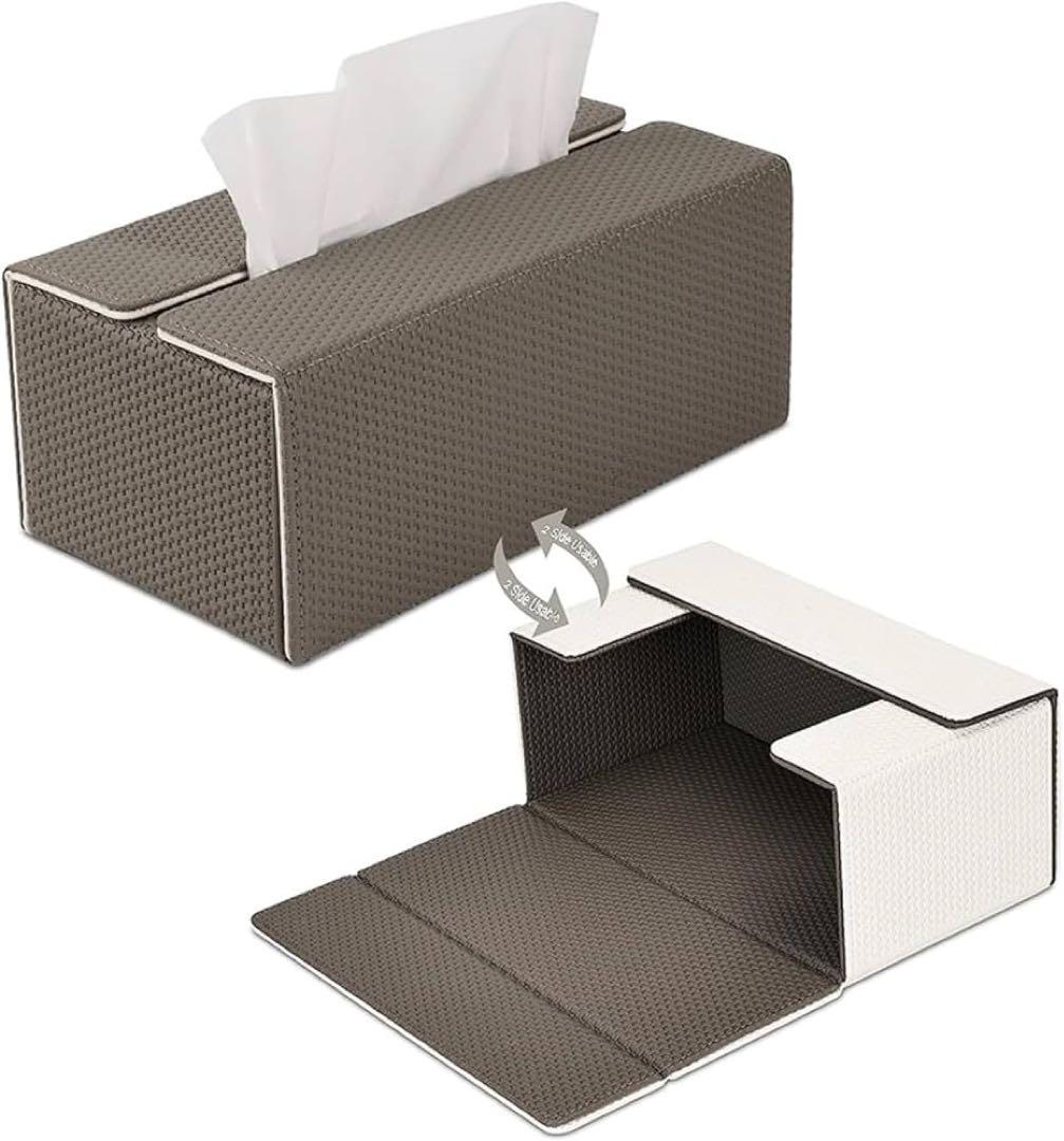 【新品】レザー ティッシュ ボックス ホルダー リバーシブル