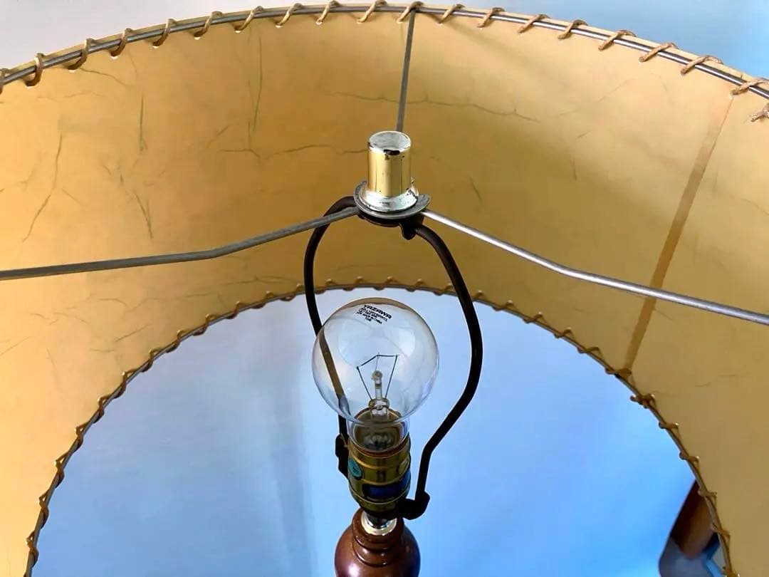 DEMODE購入 ヴィンテージ フロアランプ 真鍮×木製 アンティーク シェード