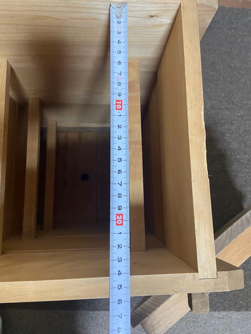 木製角【小】せいろ　アンティーク　レトロ　竹スノコ付き　蒸し器