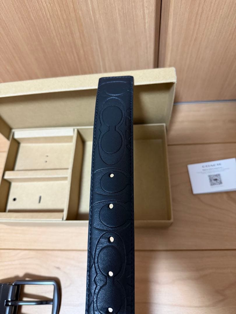 新品未使用 COACH コーチ ベルト ブラックレザー