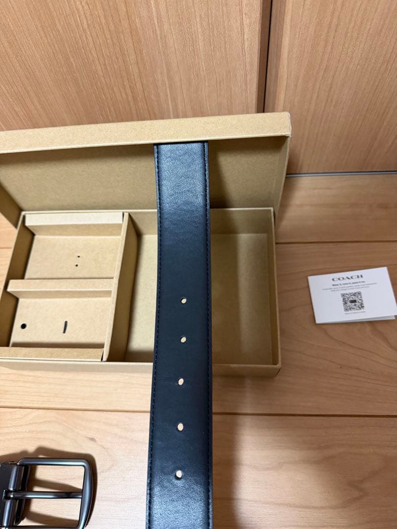 新品未使用 COACH コーチ ベルト ブラックレザー