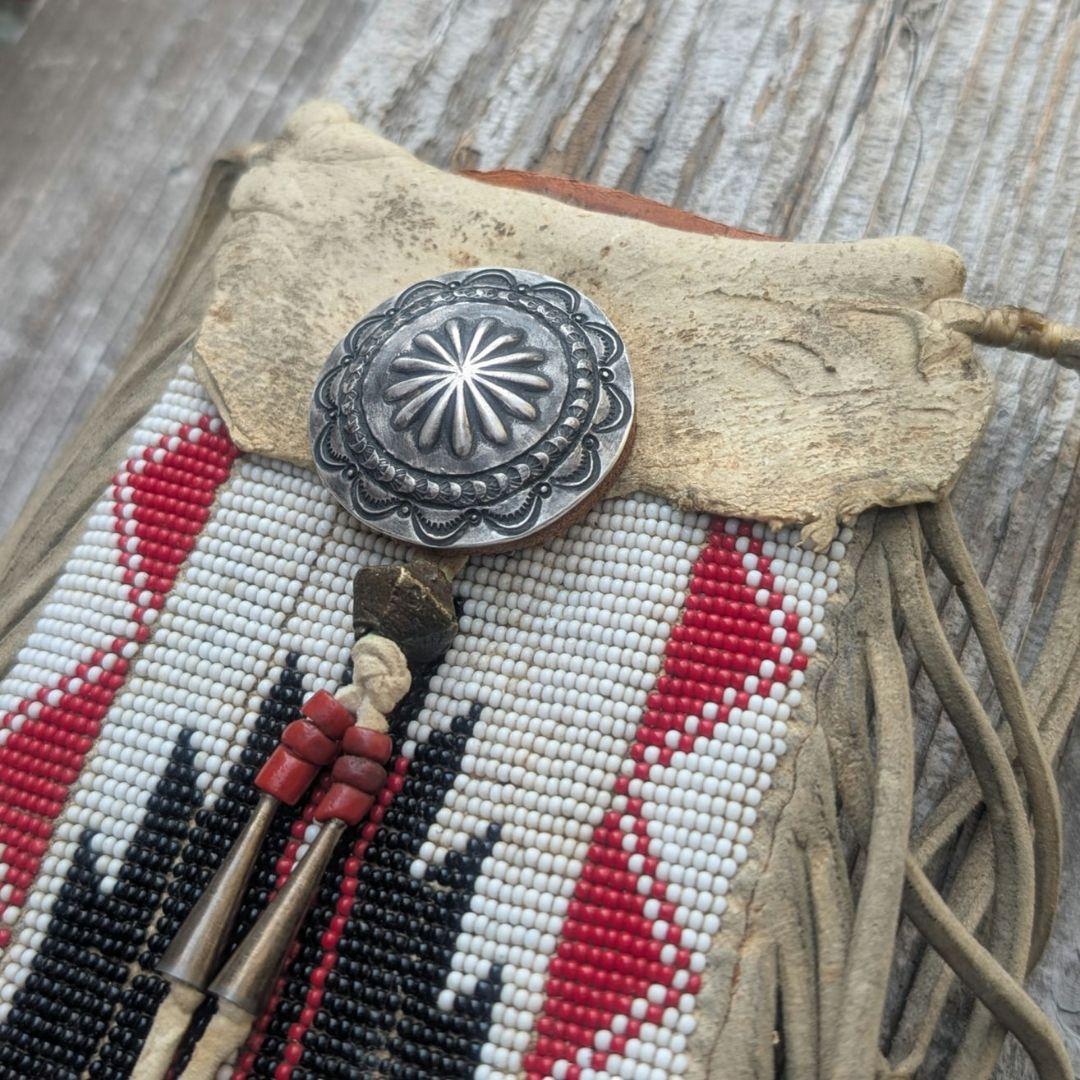 ハンドメイドのシルバーコンチョ　オールドスタイル　インディアンジュエリー風