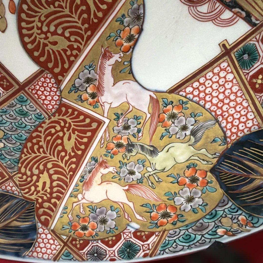 古伊万里　色絵大皿　飾り皿　約40cm