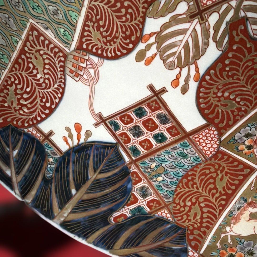 古伊万里　色絵大皿　飾り皿　約40cm