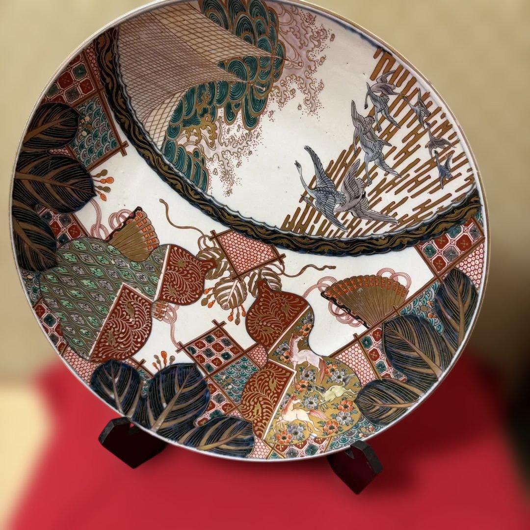 古伊万里　色絵大皿　飾り皿　約40cm