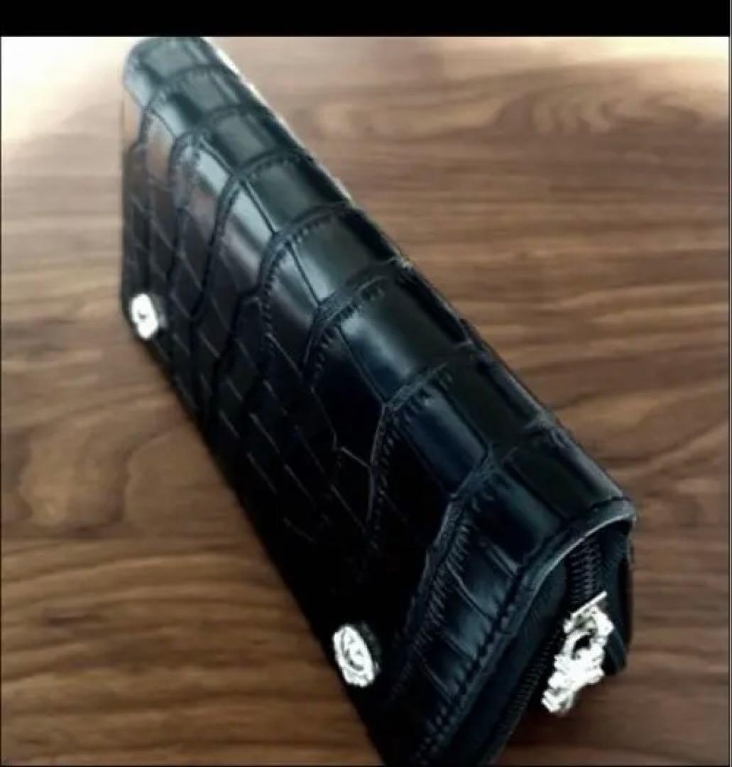 黒 クロコダイル風 長財布