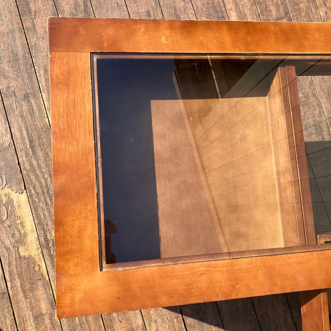 が コレクションテーブル ガラス天板 センターテーブル ローテーブル 木製