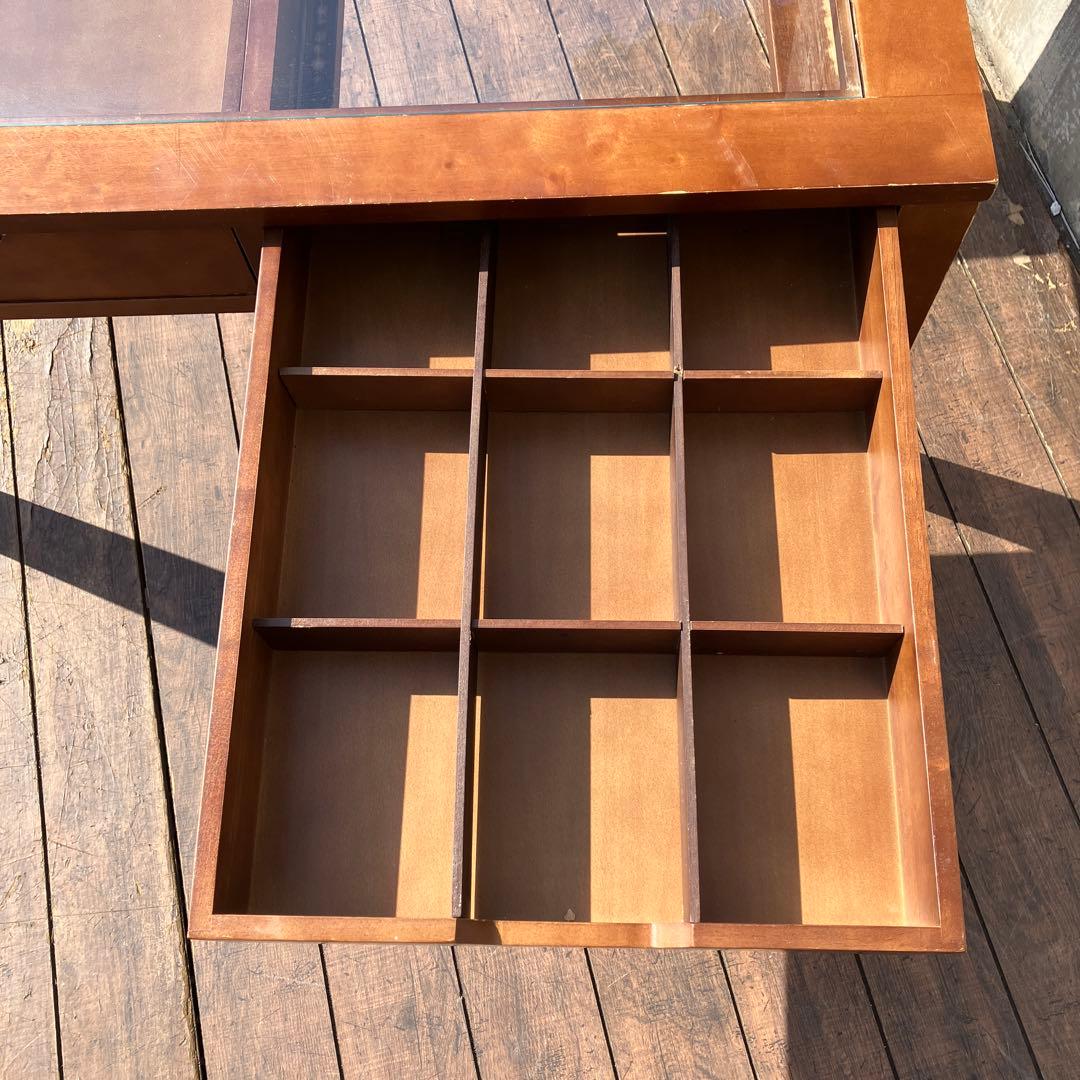 が コレクションテーブル ガラス天板 センターテーブル ローテーブル 木製