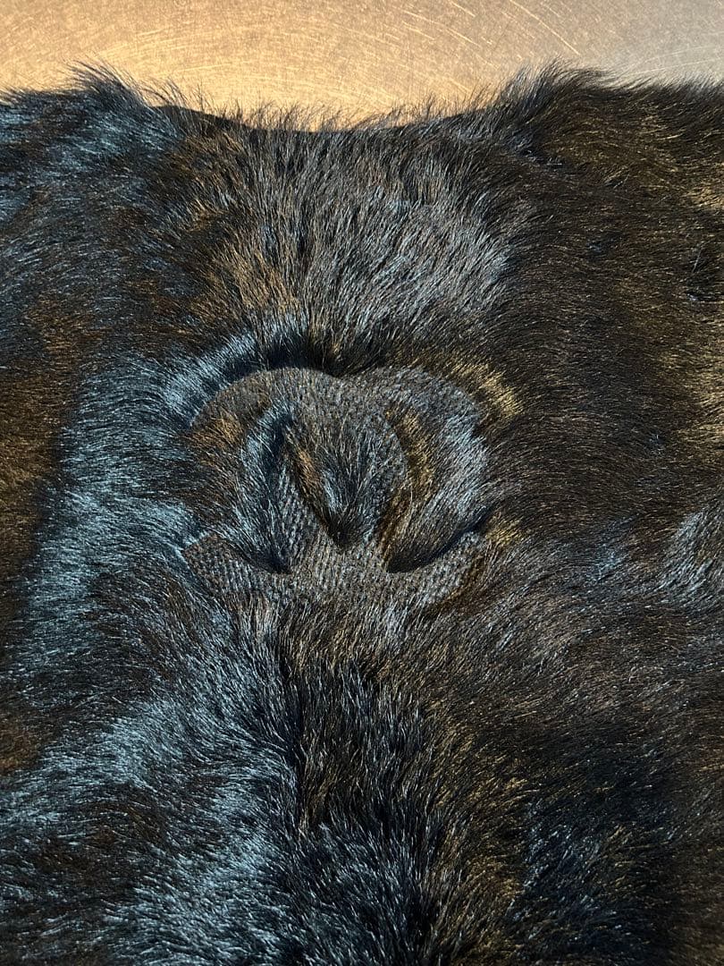 CHANELシャネル ブルゾン　リバーシブル　ラムスキンニット　ネイビー　34