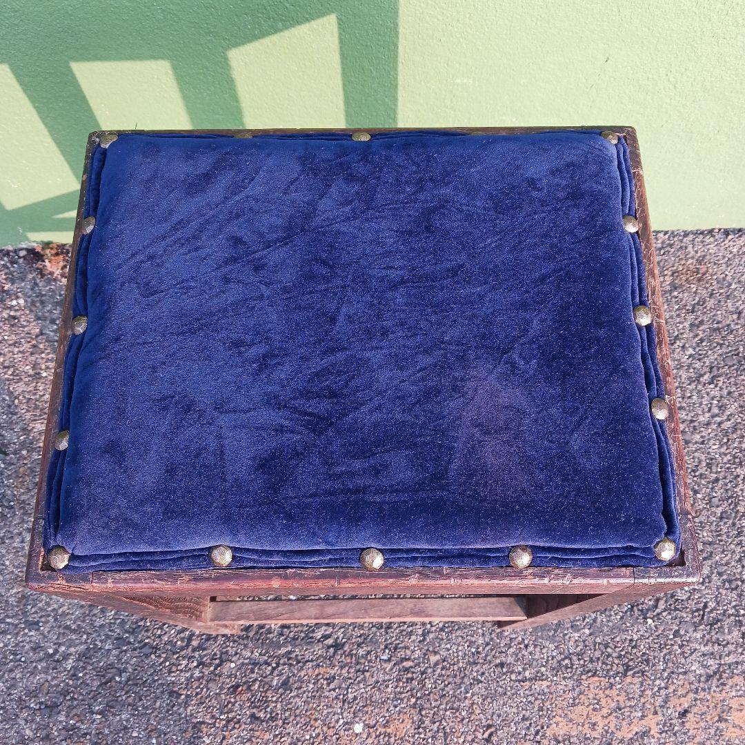 昭和レトロ　スツール　角スツール　椅子　木製　アンティーク