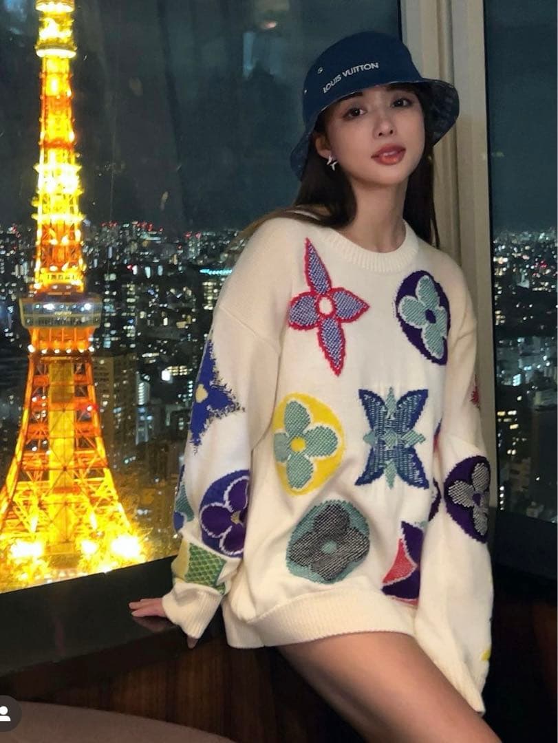 20AW LVルイヴィトン ロゴニット ウール100%