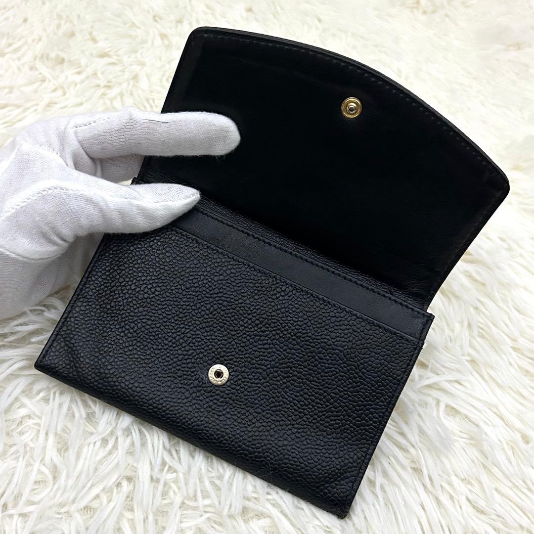 【美品】CHANEL シャネル ココマーク キャビアスキン ブラック
