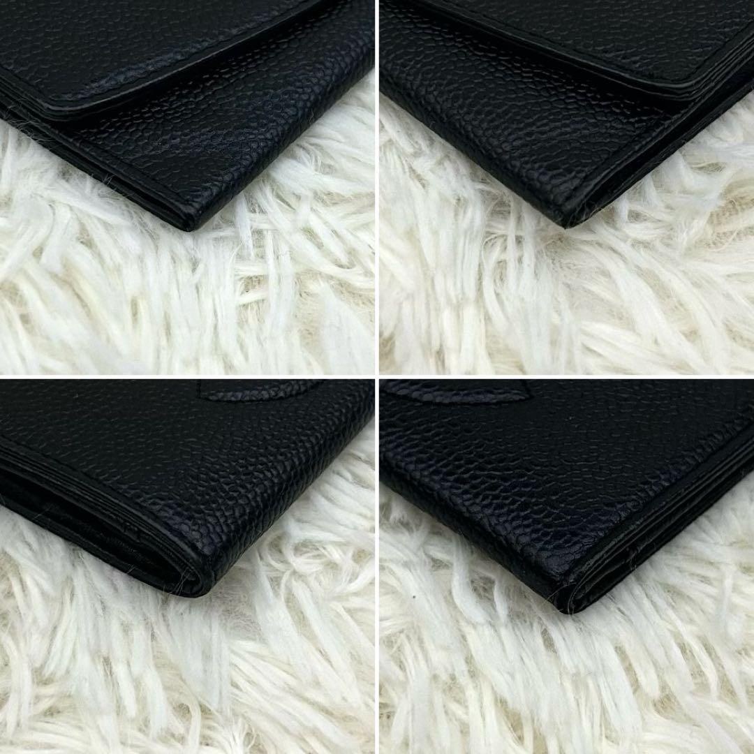 【美品】CHANEL シャネル ココマーク キャビアスキン ブラック