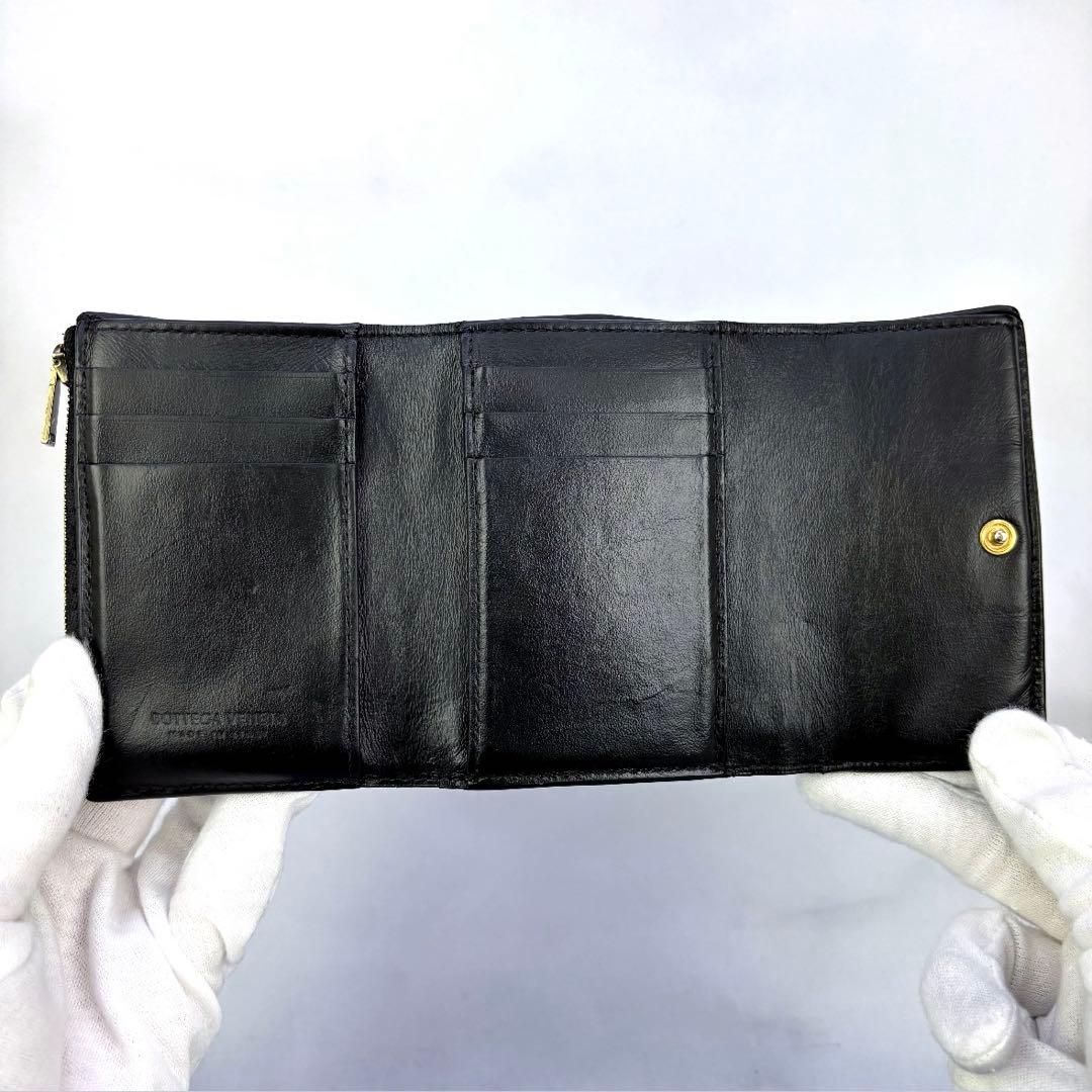 BOTTEGA VENETA 3つ折り 財布 カセット ブラック