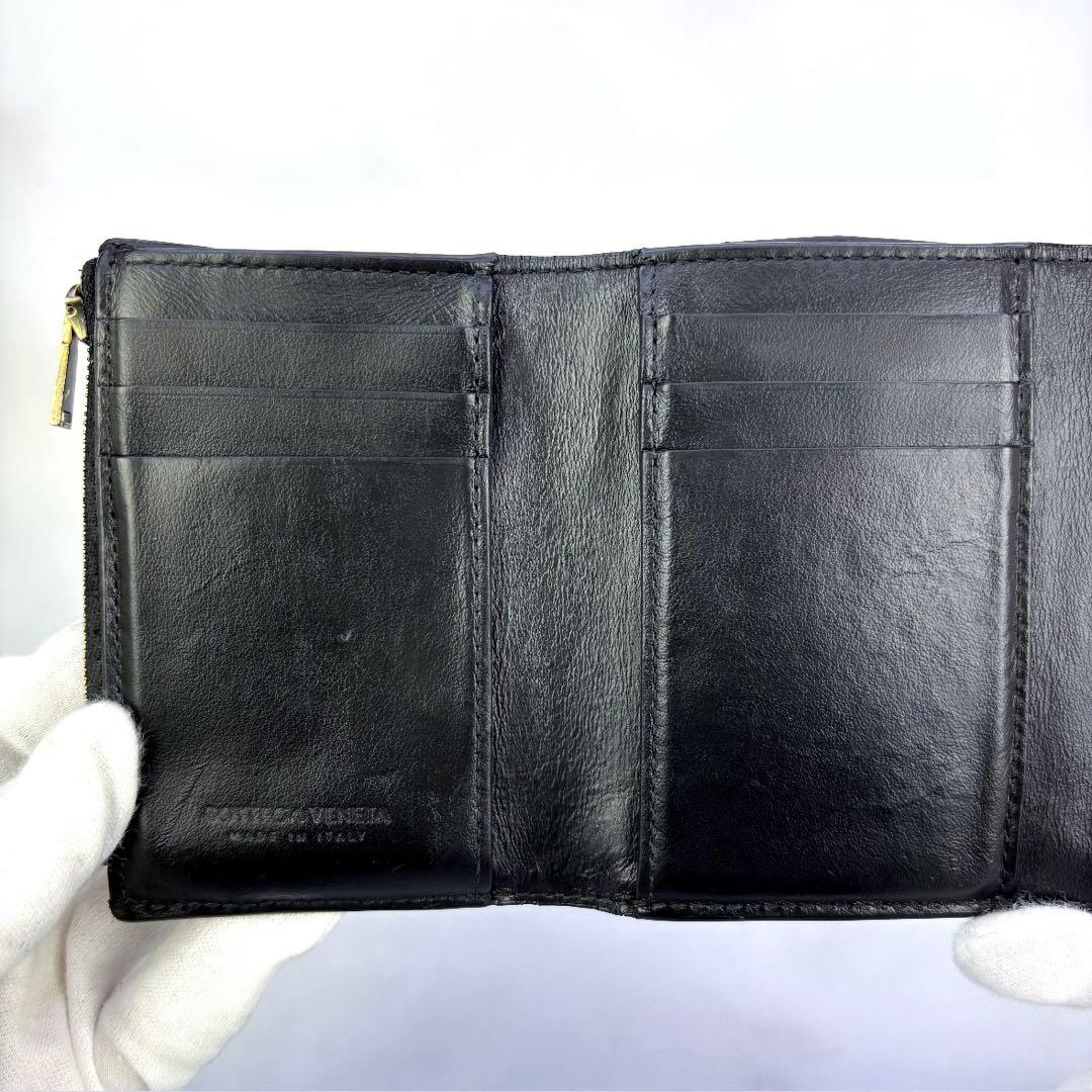 BOTTEGA VENETA 3つ折り 財布 カセット ブラック