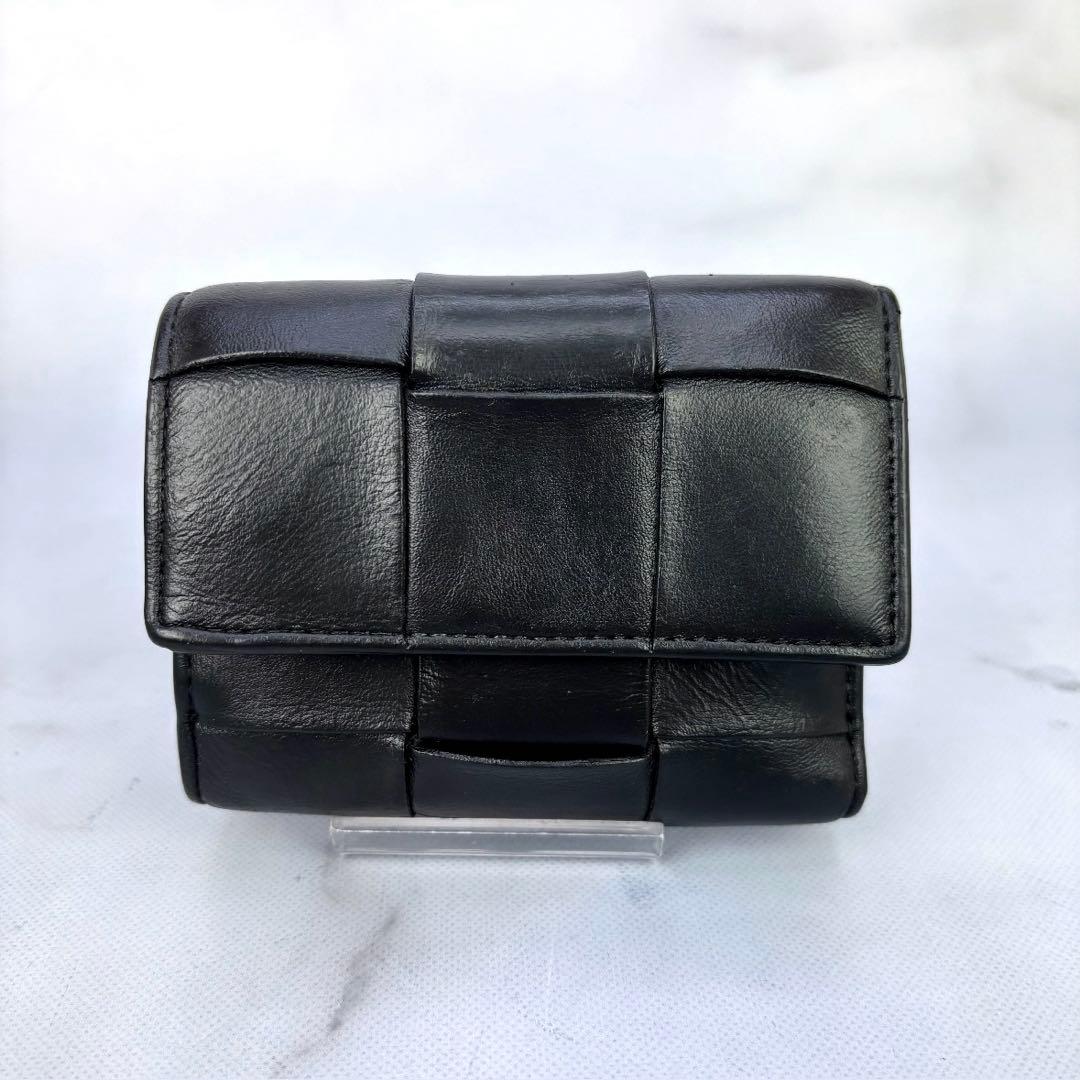 BOTTEGA VENETA 3つ折り 財布 カセット ブラック