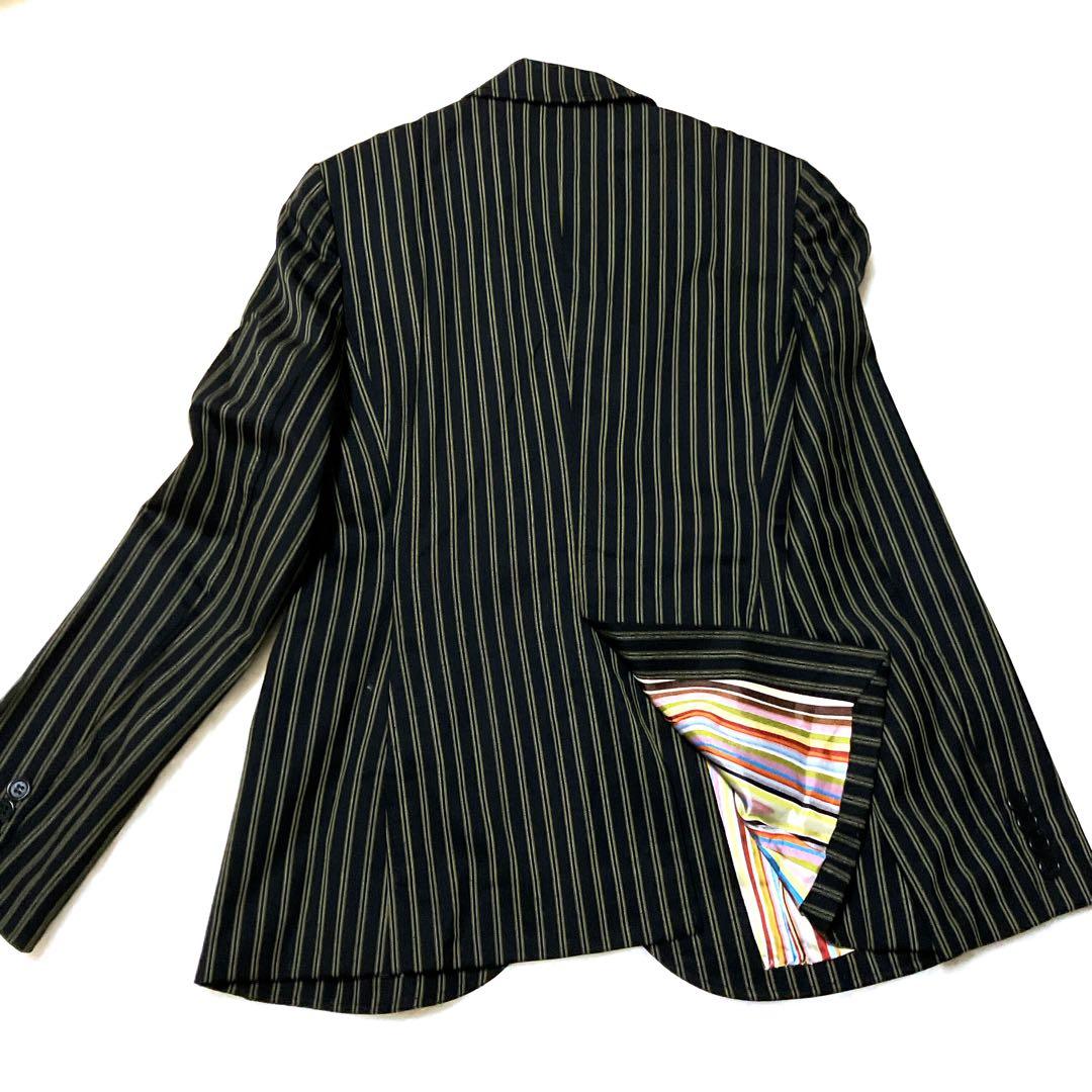 美品 ポールスミス セットアップ パンツ スーツ ストライプ/ブラックイエロー