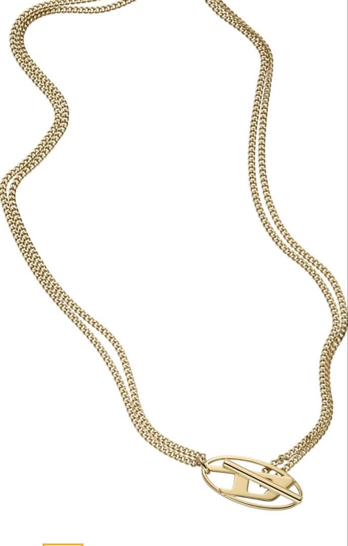 DIESEL ゴールドロゴネックレス