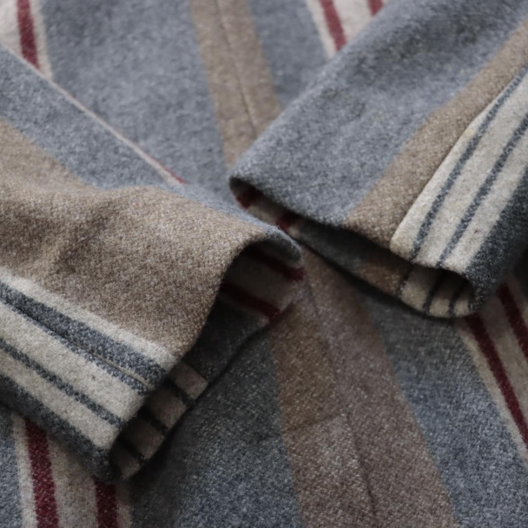 希少！エトロ　ETRO　ストライプ　ウールチェスターコート　44　ミラノ