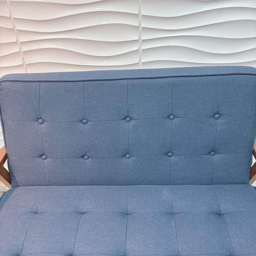 ◇大阪府 神戸市 配達料無料！◇ニトリ◇コンパクトソファ◇天然木フレーム布張り◇