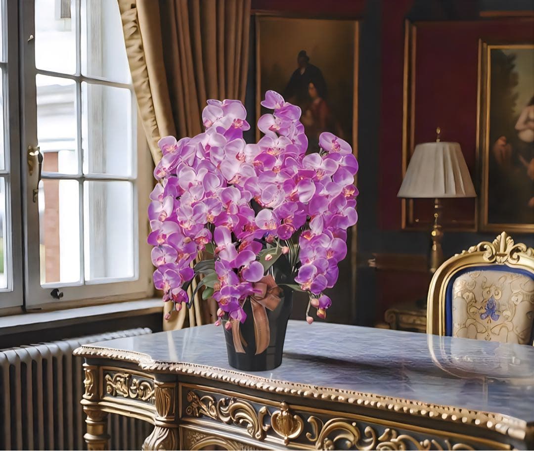 光触媒　人工観葉植物　ウォールグリーン　フェイクグリーン　ロイヤル胡蝶蘭５本立L