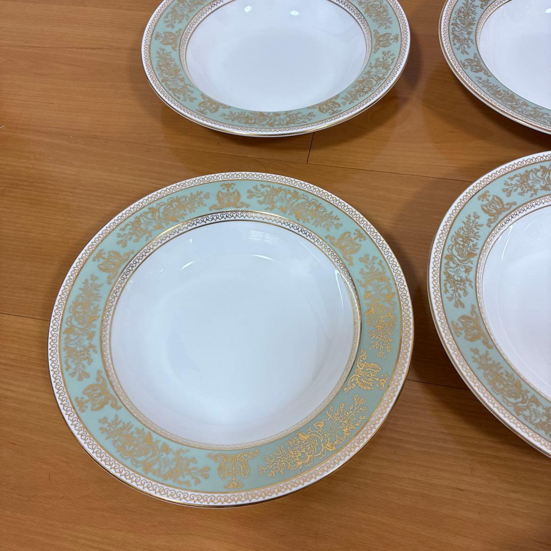 ウェッジウッド コロンビアセージグリーン スープ皿 黒壷　6枚まとめ売り