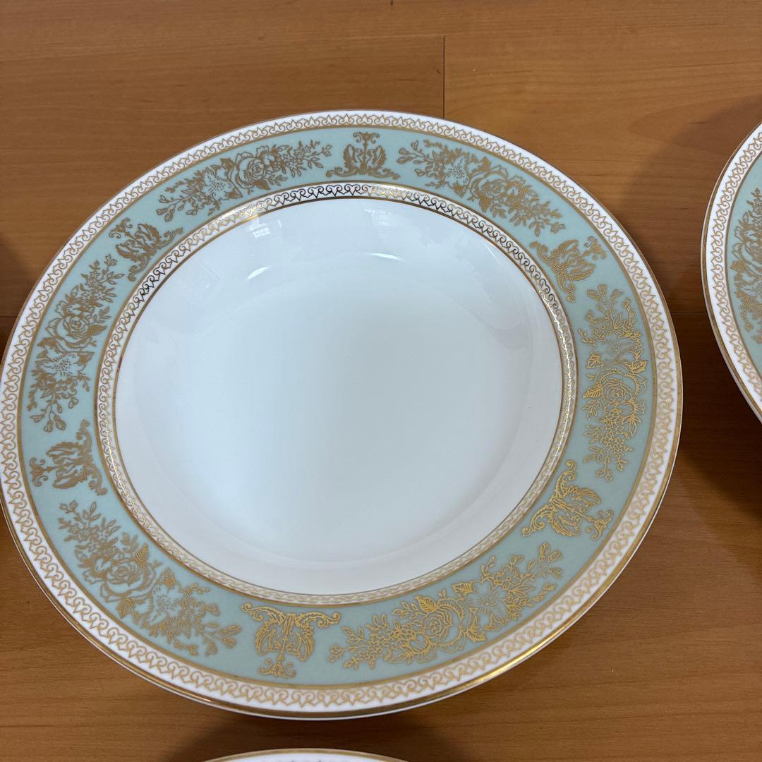 ウェッジウッド コロンビアセージグリーン スープ皿 黒壷　6枚まとめ売り