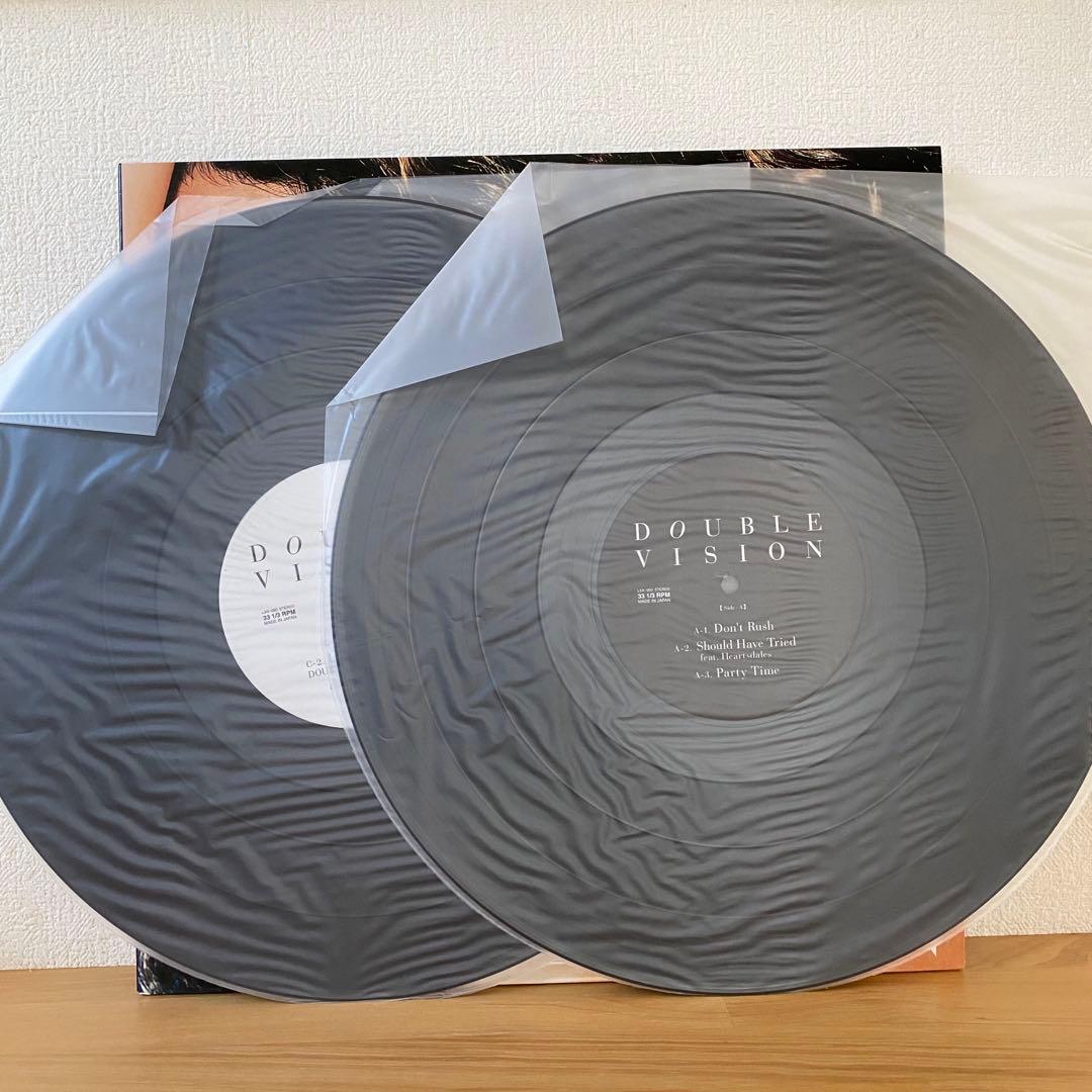 【タ】DOUBLE『VISION』2枚組LPレコード 美品