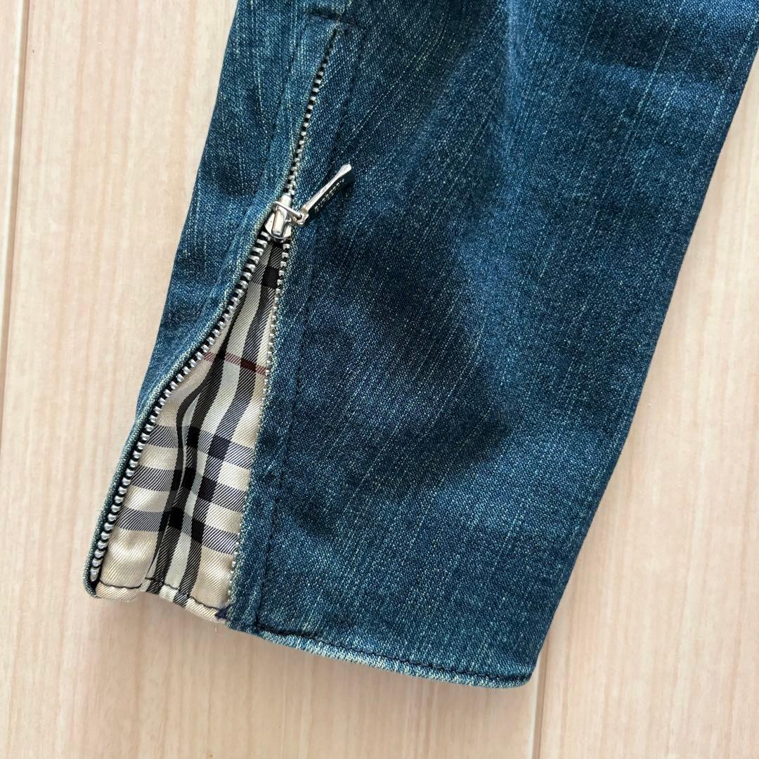 BURBERRYブラックレーベル　デニムライダースジャケット　ラビットファー M