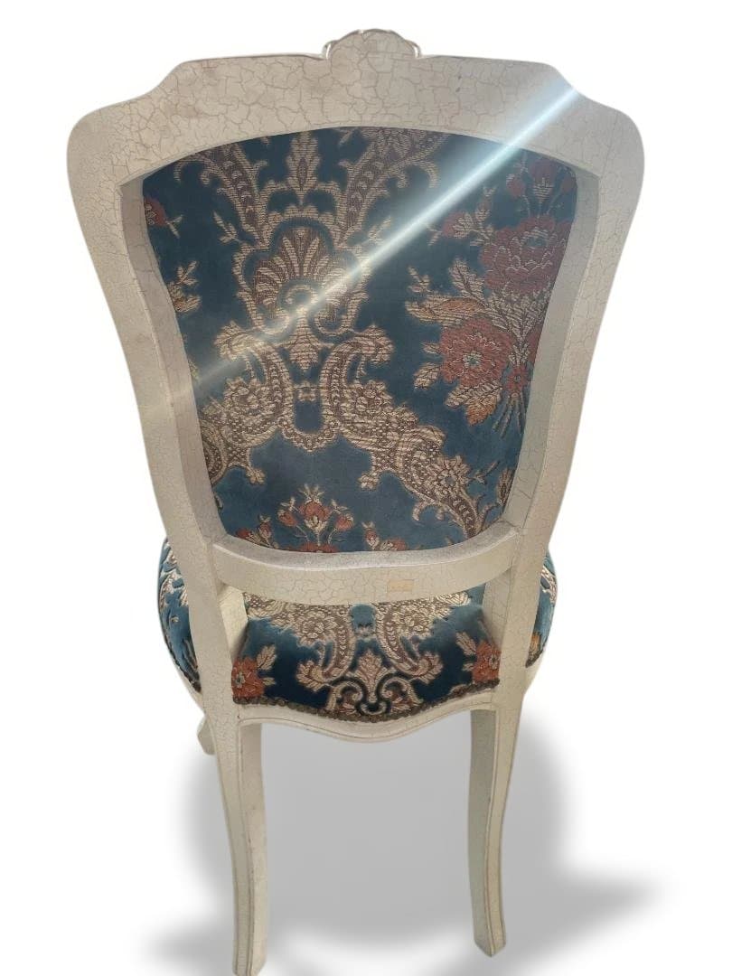 金華山織 猫脚 イタリア　ダイニングチェア ホワイト　 アンティーク　12c07