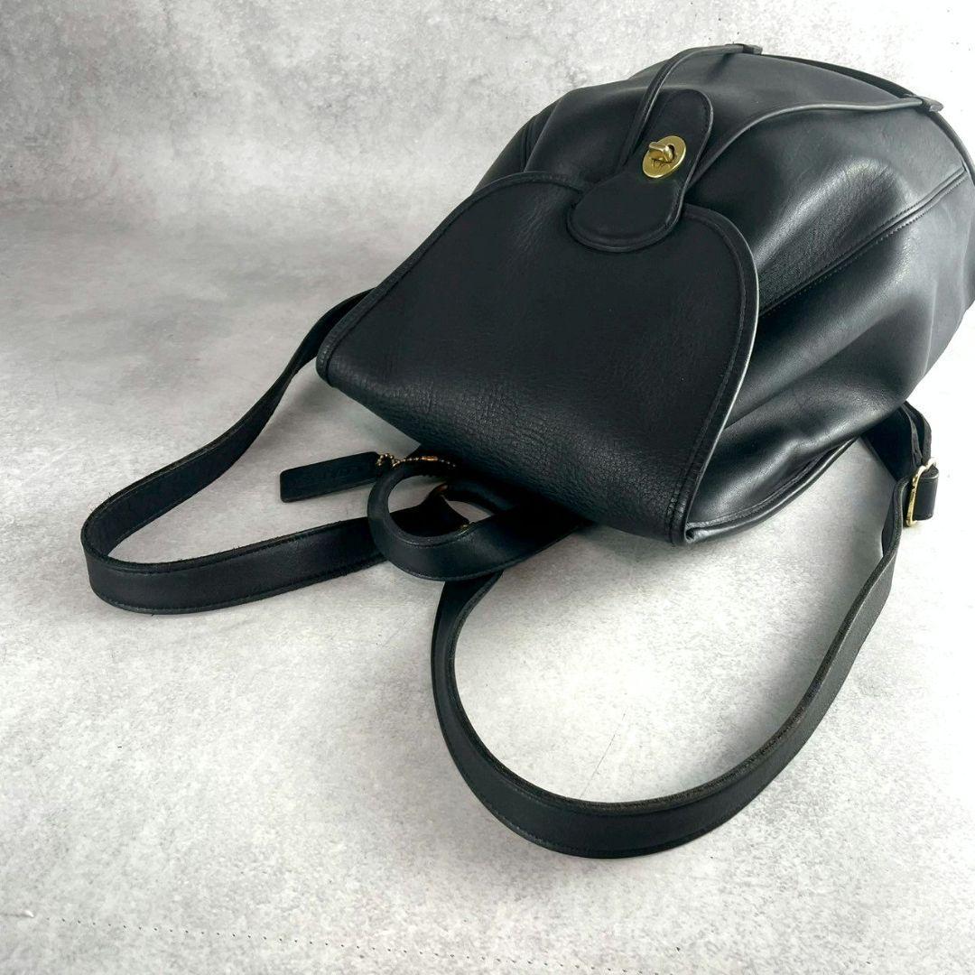 オールドコーチ USA製 リュック ターンロック レザー vintage 黒