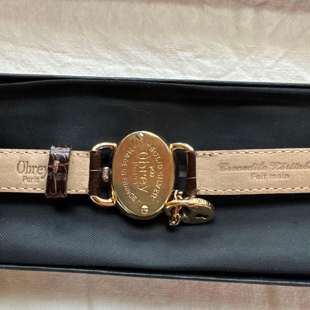 Obrey オブレイ　レディース腕時計　新品電池クロコダイルベルト付き