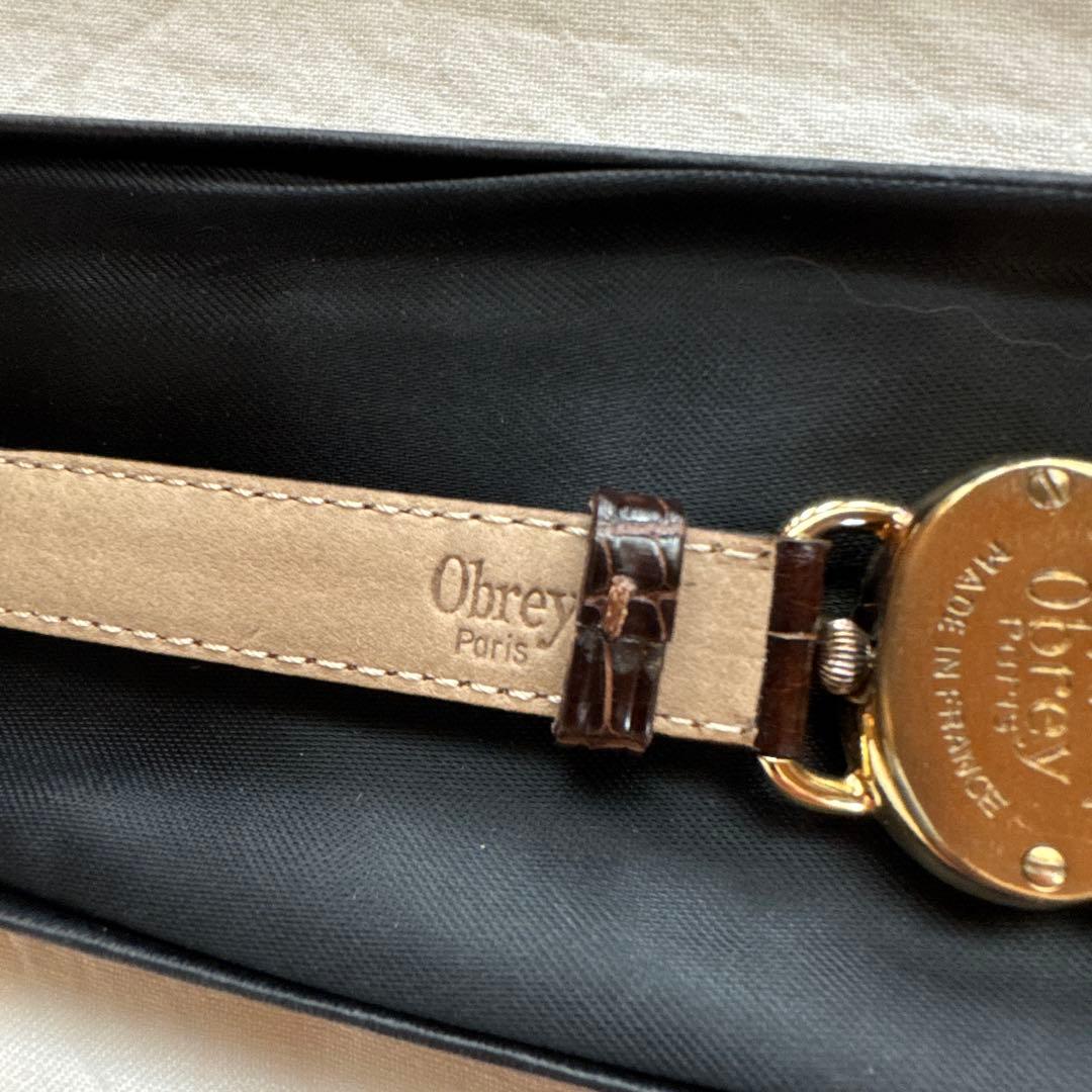 Obrey オブレイ　レディース腕時計　新品電池クロコダイルベルト付き